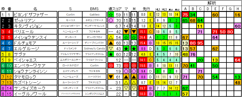 2024　武蔵野Ｓ　ラップ適性